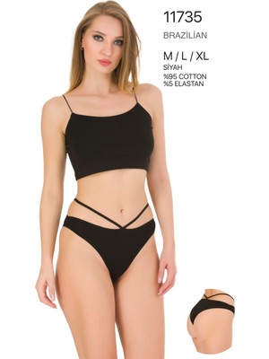 Berrak 11735 Kadın Brazilian Bikini Külot Siyah Tekli Ürün