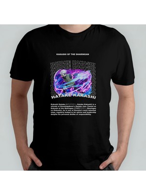 Pixxa Naruto Kakashi Hatake %100 Pamuklu Bisiklet Yaka T-Shirt Model 6
