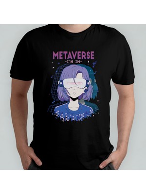 Pixxa Metaverse %100 Pamuklu Bisiklet Yaka T-Shirt Model 1