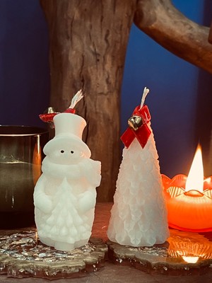 Mumias Candle New Year Noel Baba & Yıl Başı Ağacı 2'li Dekorasyon Mum Seti