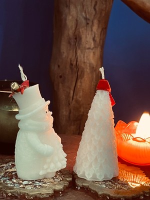 Mumias Candle New Year Noel Baba & Yıl Başı Ağacı 2'li Dekorasyon Mum Seti