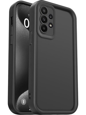 Fibaks Samsung Galaxy A23 Kılıf Yumuşak Dokulu Darbe Emici Siyah Silikon Kamera Koruma Özellikli