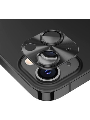 Fibaks Apple iPhone 15 Kamera Lens Koruyucu Metal Çerçeveli Tam Koruma Temperli Cam