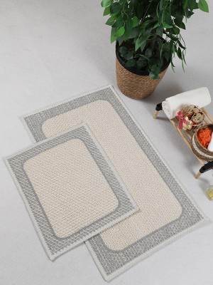 My Evilla Naturel Pamuklu Kilim Yıkanabilir Banyo Paspası Seti 2'li Klozet Takımı 60 x 100-50 x 60 cm  7034