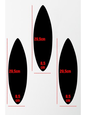 KutuTR Dekorize Tablo Seti 3 Parça 3 mm -Sörf Tahtası Şekilli Çerçeve Görünümlü Odası Duvar Dekoru  SRF03