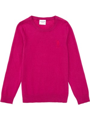 U.S. Polo Assn. Kız Çocuk Fuşya Bisiklet Yaka Basic Kazak 50288945-VR023