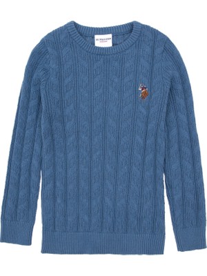 U.S. Polo Assn. Erkek Çocuk Koyu Mavi Basic Bisiklet Yaka Kazak 50288889-VR032
