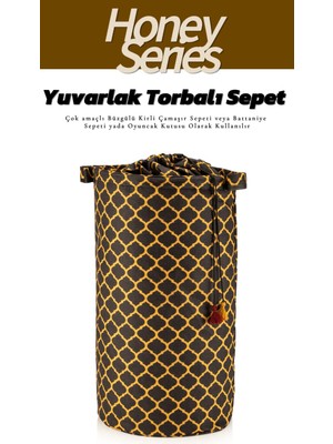 Morport Yuvarlak Torbalı Oyuncak ve Kirli Sepet Oda Aksesuar Honey Serisi 46X32