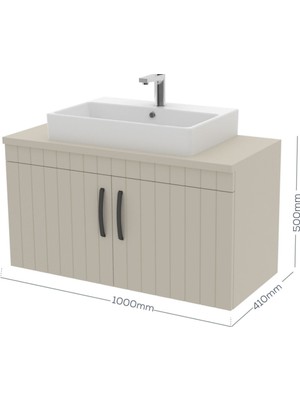 Creavit D10 Next Lavabo Dolabı Kapaklı 100 cm Melamin Gövde Lake Kapak