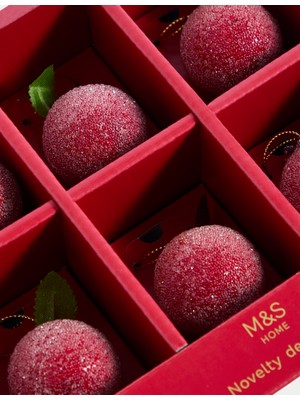 Marks & Spencer 6'lı Buzlu Meyve Yılbaşı Süs Topu Seti