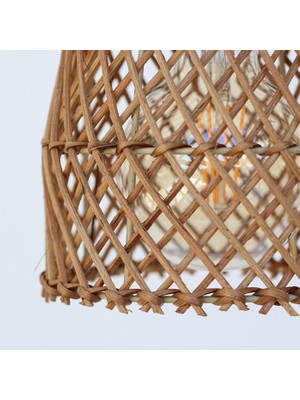 Zaria El Yapımı Rattan Mini Lamba & Sarkıt (16X18CM)