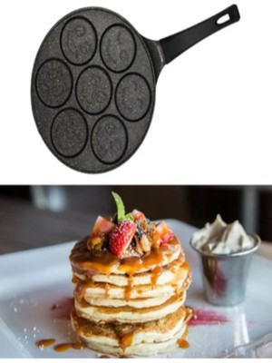 Viatom  Pankek Tavası 28 cm 7 Emoji Gözlü Döküm Pankek Tavası