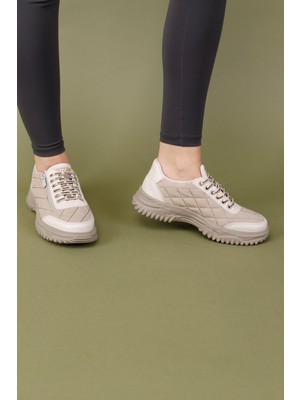 Getcho Merlat Kadın Bej Fermuarlı Spor Ayakkabı