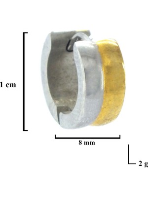 Ferizz Altın Kaplama Çift Renk Halka Küpe UNK-710