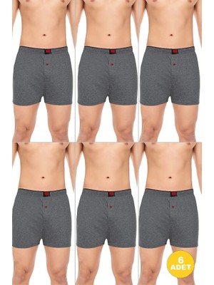 Cnt Erkek 6'lı Penye Düğmeli Rahat Karışık Boxer - Özel Premium Paketinde