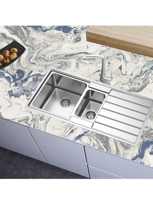 Mutfak Tezgah Üstü Kendinden Yapışkanlı Folyo Kaplama Mermer Desen