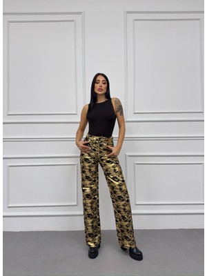 Xbella Denim Leopar Baggy Pantolon