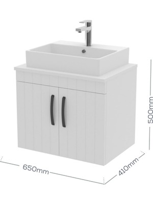 Creavit D10 Next Lavabo Dolabı Kapaklı 65 cm Melamin Gövde Lake Kapak