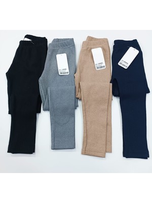 Fitilli Likralı Şardonlu Çocuk Tayt 4'lü Takım