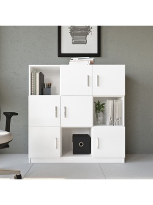 Robin Home Verona Ofis Klasör Dolabı Kitaplık Beyaz