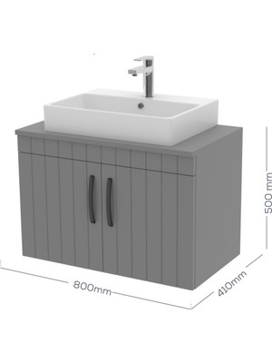 Creavit D10 Next Lavabo Dolabı Kapaklı 80 cm Lake Kapak