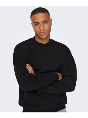 Only & Sons Life Erkek Siyah Sweatshirt (22026662-B)