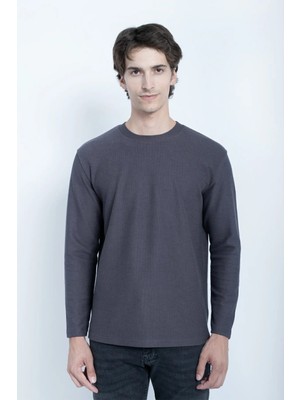 Sportuel Bisiklet Yaka Erkek Sweat