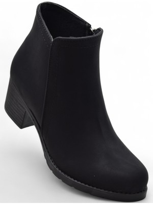 Ispartalılar 452 Kısa Topuklu Kadın Bot Ayakkabı Sade Klasik Ofis Gündelik Kadın Bot