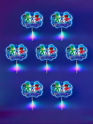 VibeHome 10 Adet Pijamaskeliler Temalı Konuşma Balonu - Doğum Günü Parti ve Eğlenceli Etkinlikler Için