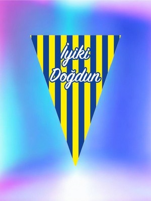 VibeHome Sarı Lacivert Renklerde Takım Temalı Flama - Doğum Günü Parti ve Eğlenceli Etkinlikler Için