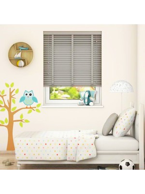 Wooden Blinds %100 Doğal Ahşap Jaluzi 50MM Alüminyum Kasalı Yüksek Kaliteli - Gri