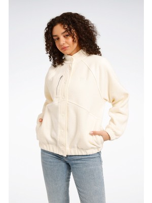 Reebok Boukle Kadın Mont Ekru Relax Fit Kesim ile Şık ve Rahat Tasarım