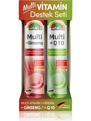 Sunlife Multivitamin Destek Seti - Multi +Ginseng & Multi +Q10