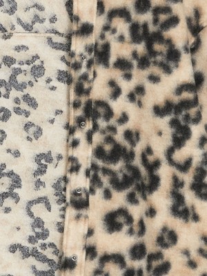 Leopar Desenli Oversize Kadın Pelüş Gömlek CEKET-W4KI16Z8-LSR-8684680343781