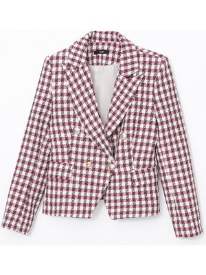 Ekose Kadın Tüvit Blazer CEKET-W4LK78Z8-M0T-8684681919060