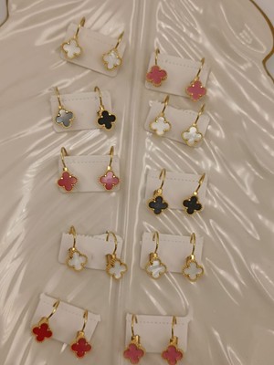 Tılsım Accesories Çelik Küpe Pembe Yonca