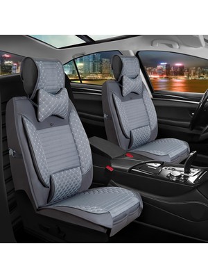 AG Store Ford Puma Uyumlu Yarı Deri Oto Koltuk Kılıfı Ön/Arka Set Prime Model Füme