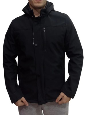 Battal Beden Erkek Çıkarılabilir Kapüşonlu Rüzgar ve Su Geçirmez Erkek Mont