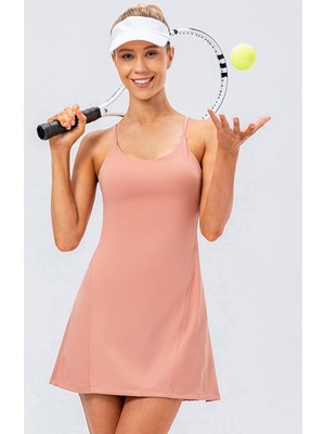 Yuna Sport Kadın Sırt Detaylı Spor Tenis Elbisesi