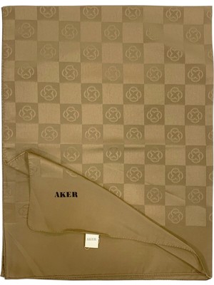 Aker Monogram Şal - Yeni Dama Desenli - Açık Vizon 933