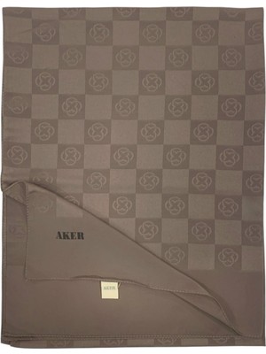 Aker Monogram Şal - Yeni Dama Desenli - Sütlü Kahve 981