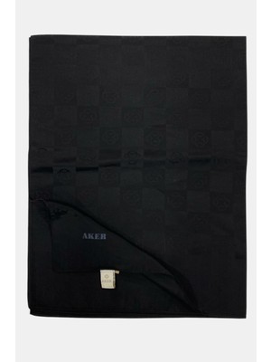 Aker Monogram Şal - Yeni Dama Desenli - Siyah 911