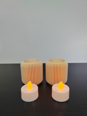 Stilcraft Modern Tealight LED Mumluk 2'li Set