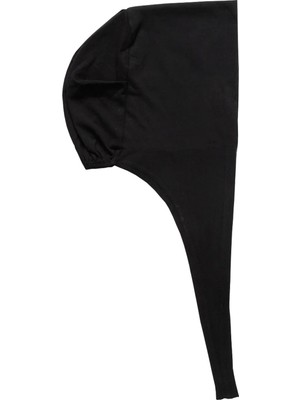 Tesettür Bone Bağcıklı Likralı Siyah