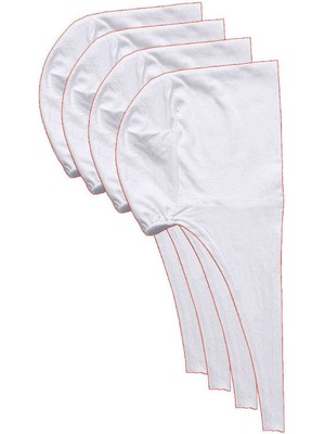 4 Adet Tesettür Bone Bağcıklı Likralı Beyaz