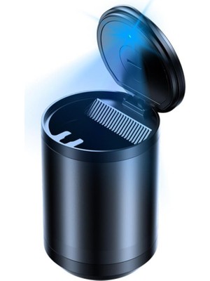 Polham Premium LED Işıklı Kapaklı Araç Içi Küllük, Yıkanabilir, Koku Önleyici Sigara Tutuculu Küllük