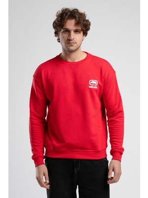 ECKO UNLTD Eastsıde Kırmızı Bisiklet Yaka Nakışlı Loose Fit Erkek Sweatshirt