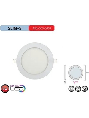 9W Slim-9 LED Panel Sıva Altı Beyaz Işık 6400