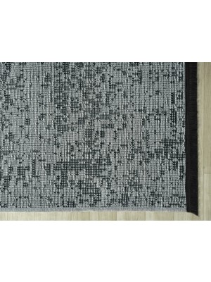 Aura Pixel Grey- Pamuk Tabanlı Yıkanılabilir Şönil Kilim