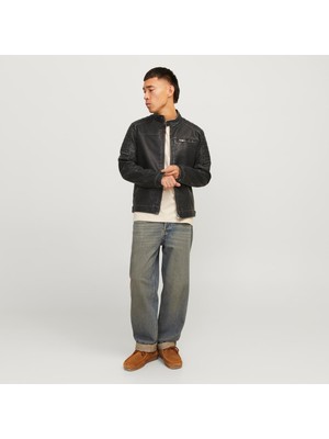 Jack & Jones Erkek Suya Dayanikli Suni Deri Ceket - Rocky